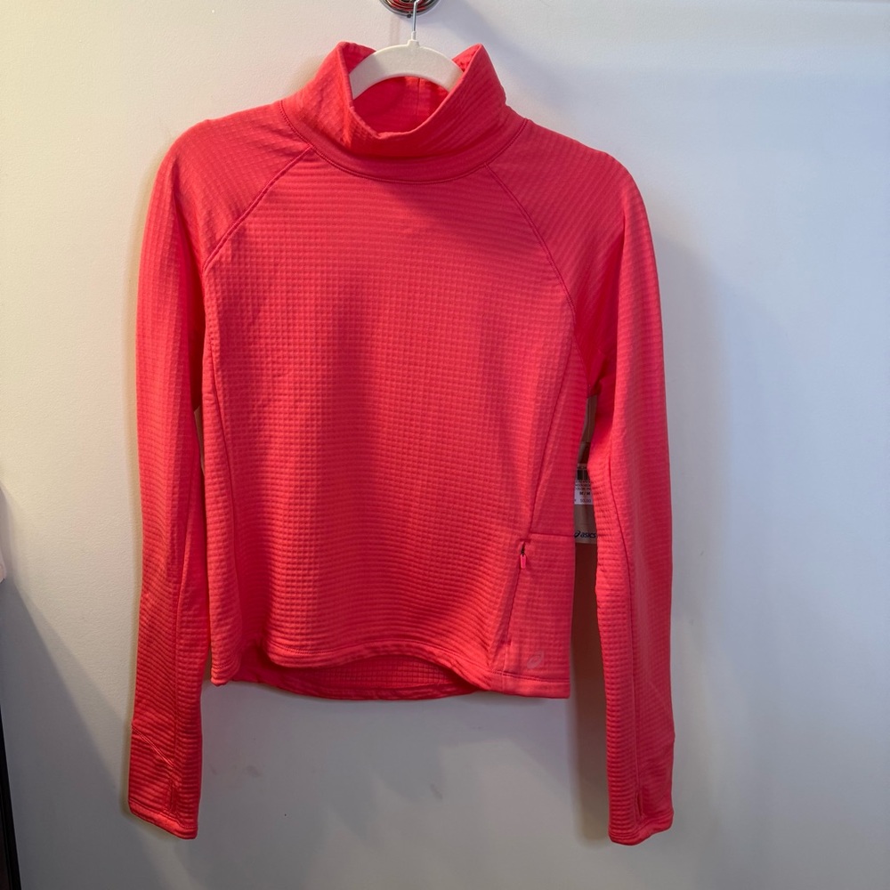 ASICS Women’s Mock Neck Long Sleeve Running Top Pink NWT Medium